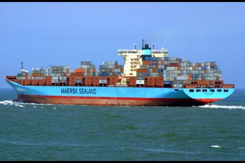 The Arnold Maersk was studied then fitted with a Calnetix/MHI jacket water ORC. Photo: Alfvan Beem  CC1.0